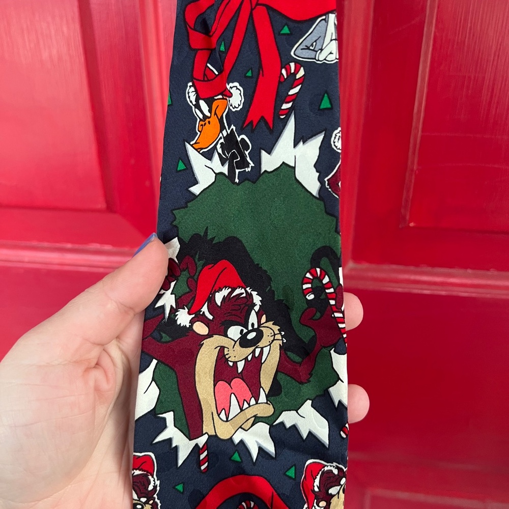 Looney Tunes Mania Men's Tie Formal Wear Black Tie Christmas Holiday Winter